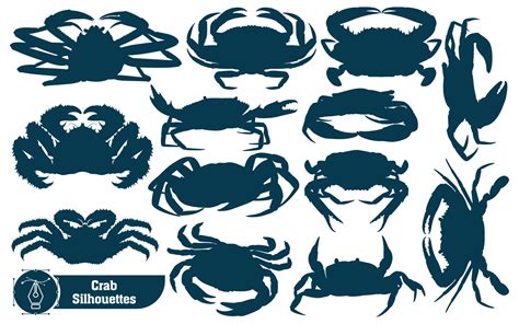 collection of crab silhouette vector illustration 17097889 Vector Art ...