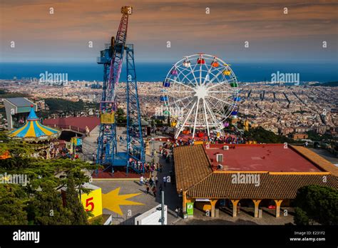 Tibidabo amusement park, Barcelona, Catalonia, Spain Stock Photo - Alamy