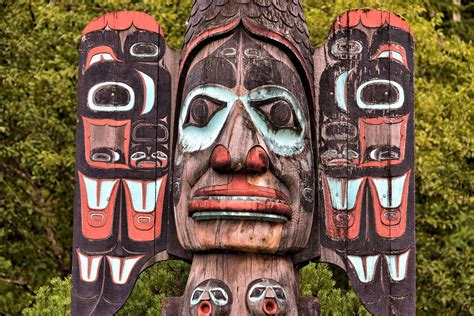 Fog Woman Totem Pole Detail in Ketchikan, Alaska - Encircle Photos