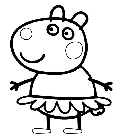 Peppa Pig Coloring Pages with Swimwear - Free Printable Coloring Pages