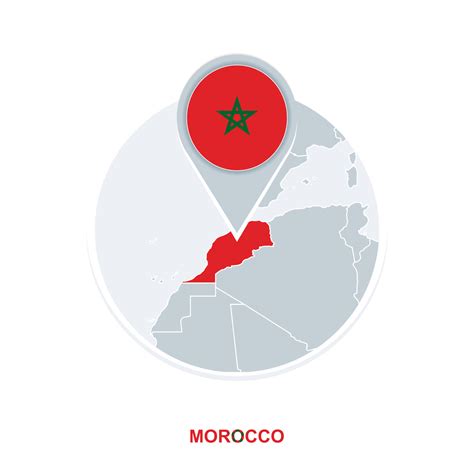 Morocco map and flag, vector map icon with highlighted Morocco 20648837 ...