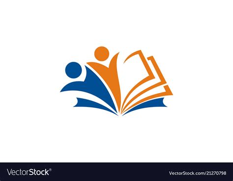 Children education book logo Royalty Free Vector Image