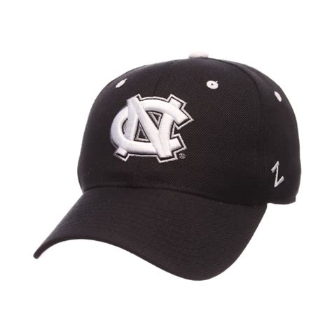 UNC Tar Heels Zephyr DH Fitted Hat-Black wWhite NC