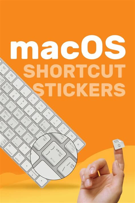 White vinyl stickers with the most important macOS keyboard shortcuts on silver Apple Magic ...