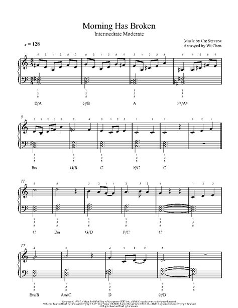 Morning Has Broken by Cat Stevens Sheet Music & Lesson | Intermediate Level