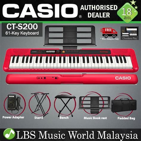 Casio CT-S200 61 Key Casiotone Electric Keyboard Full Package Music ...