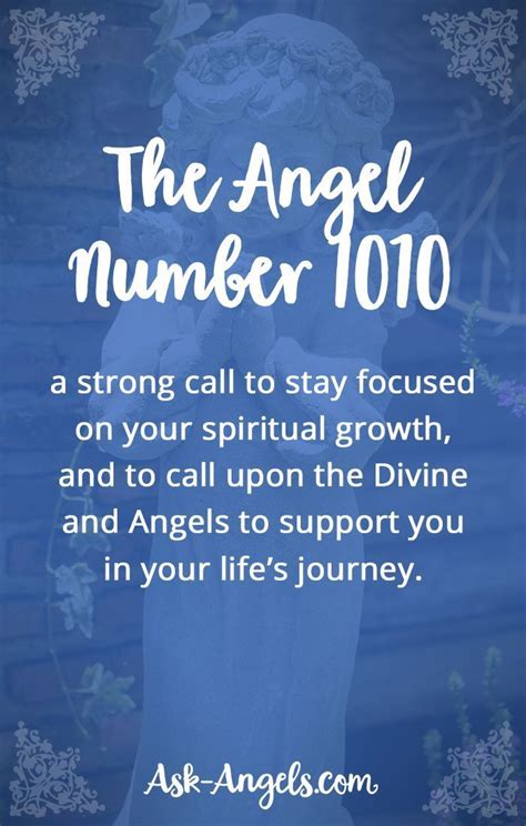 The Angel Number 1010 a strong call to stay focused on your spiritual growth, and to call upon ...