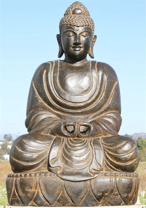 Stone Garden Buddha Japanese Statue 30" (#96ls246): Lotus Sculpture