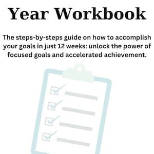 12 Week Year Workbook, 12 Week Goals Bundle, Including Google Docs and Excel Sheet Tracker goal ...