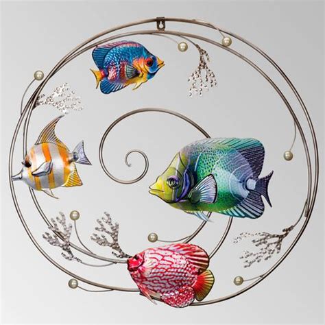 Tropical Fish Indoor Outdoor Metal Wall Art