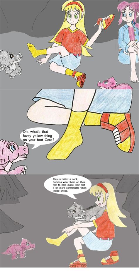 Cera shows Tricia her toes by Animedino1 on DeviantArt