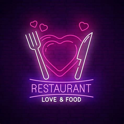 Premium Vector | Restaurant neon sign