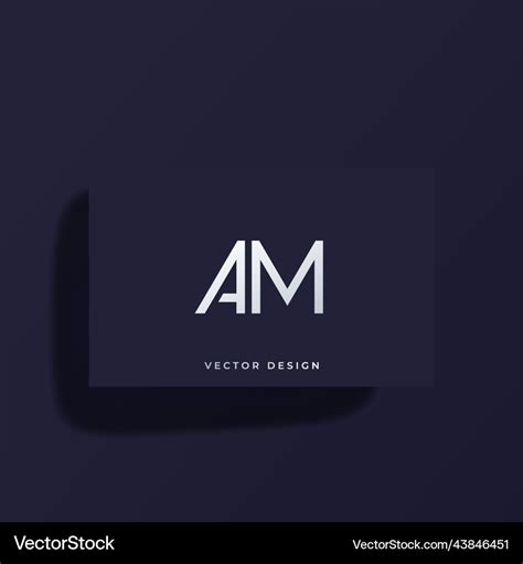 Am letters logo design monogram on a card Vector Image