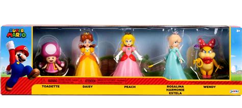 World of Nintendo Super Mario Princess Peach, Rosalina, Daisy, Toadette & Wendy Koopa Mini ...
