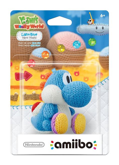 amiibo Yoshi's Woolly World Series (Light Blue Yarn Yoshi) for Wii U, New Nintendo 3DS, New ...