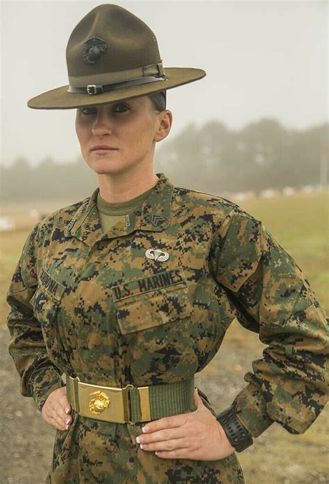 USMC 🇺🇸Female Drill Instructor Sgt. Stevie Cardona Parris Island S. C. Military Girl, Military ...