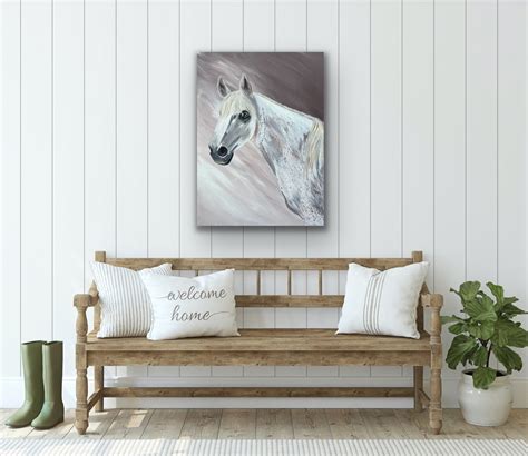 White Horse, White Horse Painting, Original Painting, Horse Painting, Horse Art, Horse Gifts ...