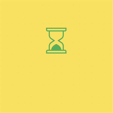 an hourglass icon on a yellow background