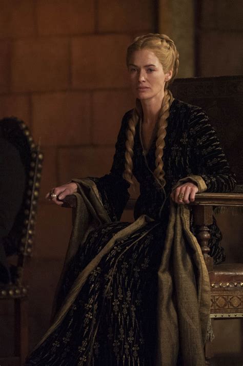 Game of Thrones: Cersei Lannister, black dress sitting in judgment of ...