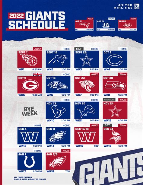 New York Giants Schedule 2022: Live Stream, TV Channel, Tickets