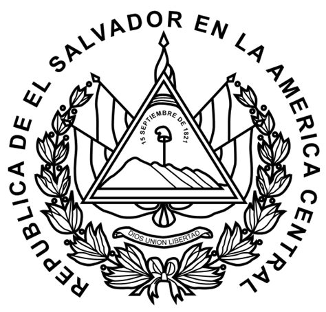 Escudo de El Salvador para colorear - El Salvador mi país