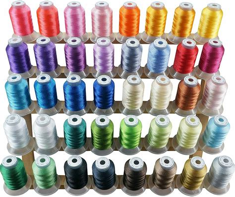 Brother 40 Color Polyester Embroidery Machine Thread Kit