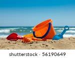 Bucket And Toys On Beach Free Stock Photo - Public Domain Pictures