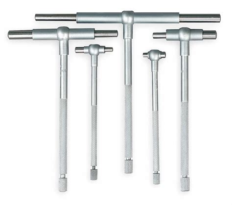 MITUTOYO Telescoping Gauge Set, Number of Pieces 5, Range 1/2 in to 5 9/10 in, Locking Style ...