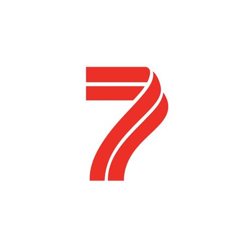 the number seven logo is red and white