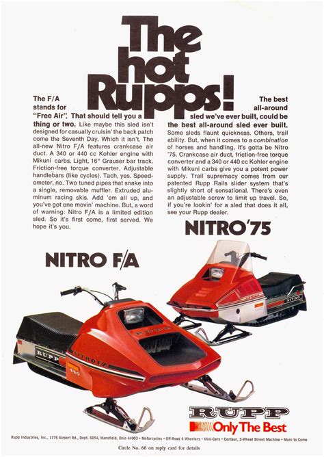 CLASSIC SNOWMOBILES OF THE PAST: 1975 RUPP SNOWMOBILE AD