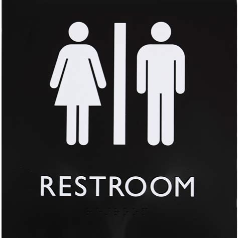 Lorell, LLR02654, Restroom Sign, 1 Each, Black - Walmart.com - Walmart.com