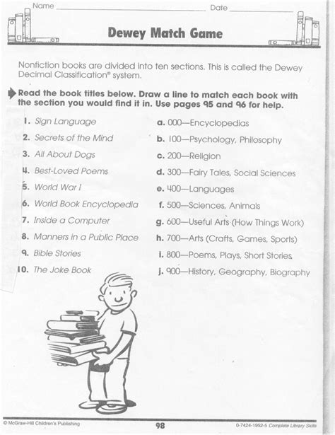 Dewey Decimal System Worksheets Library Lessons Elementary, Library Lesson Plans, Library Skills ...