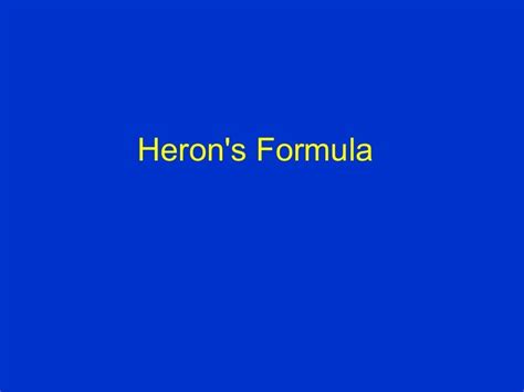 Heron's formula