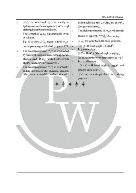 Chemistry formula for class 11 chapter- Hydrogen|Hydrogen formula pdf Brine Solution, Ion ...