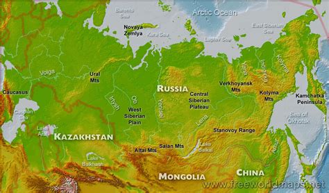 Russia Physical Map