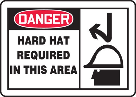 Hard Hat Required In This Area OSHA Danger Safety Sign MPPE074