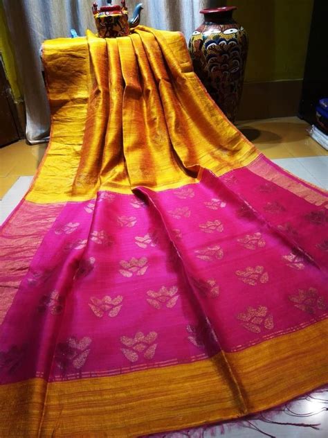 Matka Silk Jamdani Saree | Jamdani saree, Tussar silk saree, Saree ...