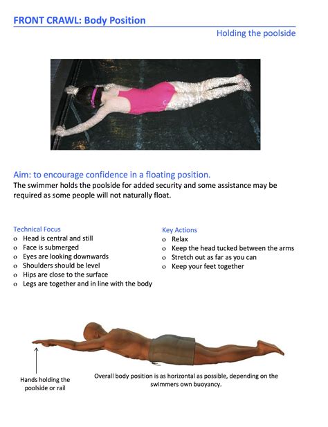 Front Crawl Body Position For Efficient Swimming Technique