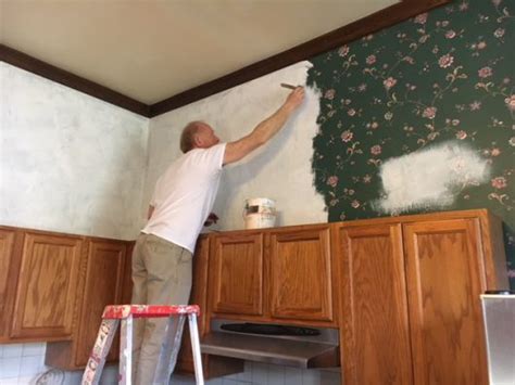 Kitchen Project: Painting Over Wallpaper – Kevin Lee Jacobs