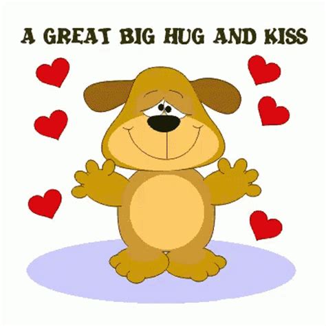 Good Morning Hugs And Kisses Cartoon Dog GIF | GIFDB.com