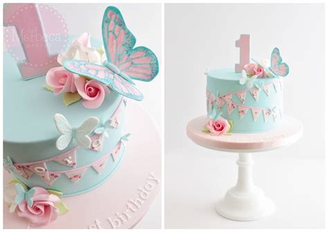 Cute Butterfly 1st Birthday Cake by The Marbeca Bakery | Girls first birthday cake, Baby girl ...