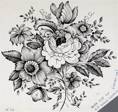 Bouquet Of Flowers Sketch at PaintingValley.com | Explore collection of ...