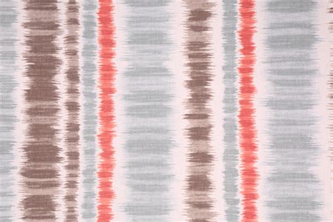 Braemore Merson Ikat Stripe Printed Cotton Drapery Fabric in Scarlet