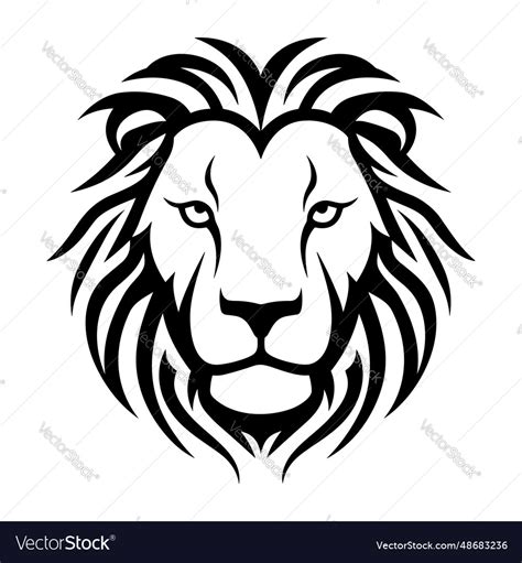 Simple lion face tattoo logo symbol icon Vector Image