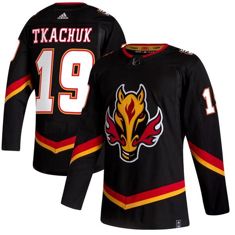 Men's Calgary Flames Matthew Tkachuk adidas Black 2020/21 - Reverse ...