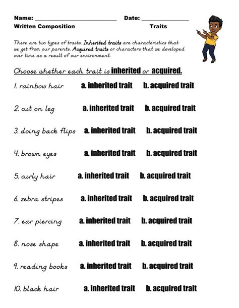 Inherited and Acquired Traits worksheet | Live Worksheets - Worksheets Library