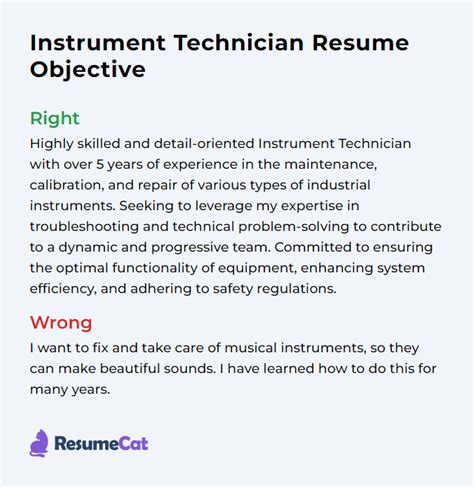 Top 17 Instrument Technician Resume Objective Examples