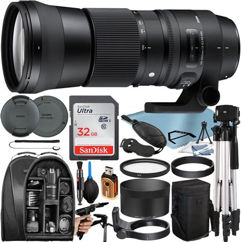 Sigma 150-600mm F/5-6.3 DG OS HSM Contemporary Lens for Canon EF with 32GB SanDisk Memory Card ...