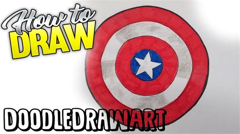 How to Draw the Captain America Shield Step By Step - Easy! DoodleDrawArt - YouTube