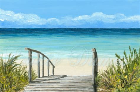 easy beach pictures to paint on canvas | Art Print 4x6 from painting ...